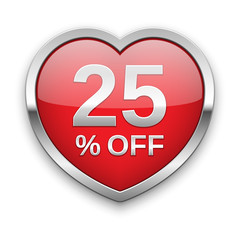 25% off silver badge, vector