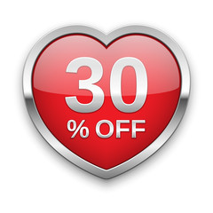 30% off silver badge, vector