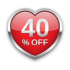 40% off silver badge, vector