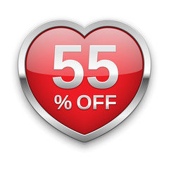 55% off silver badge, vector