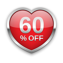 60% off silver badge, vector