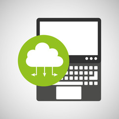 laptop technology cloud computing icon vector illustration eps 10