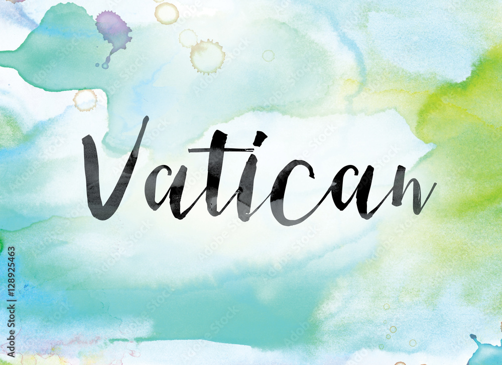 Poster Vatican Colorful Watercolor and Ink Word Art