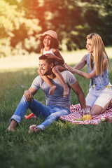 Family picnic in nature