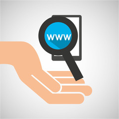 hand optimization technology web page vector illustration eps 10