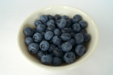 Fresh blueberries in a cute bowl