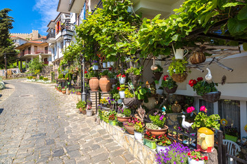 Narrow street in Ohrid, Macedonia