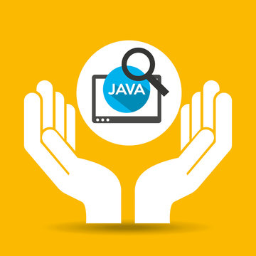 hand optimization technology java web vector illustration eps 10
