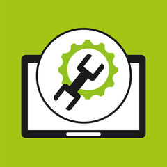 hand holds tablet optimized tool vector illustration eps 10