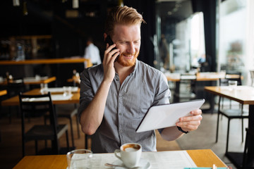 Businessman constantly working