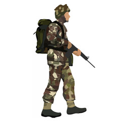 Abstract image of British soldier circa 1982 Falkland Islands War