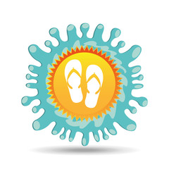 flip flops summer vacation sun splashes label vector illustration eps 10