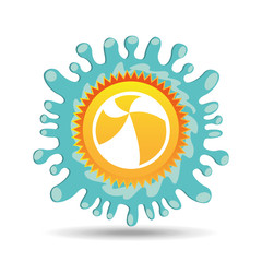 beachball summer vacation sun splashes label vector illustration eps 10