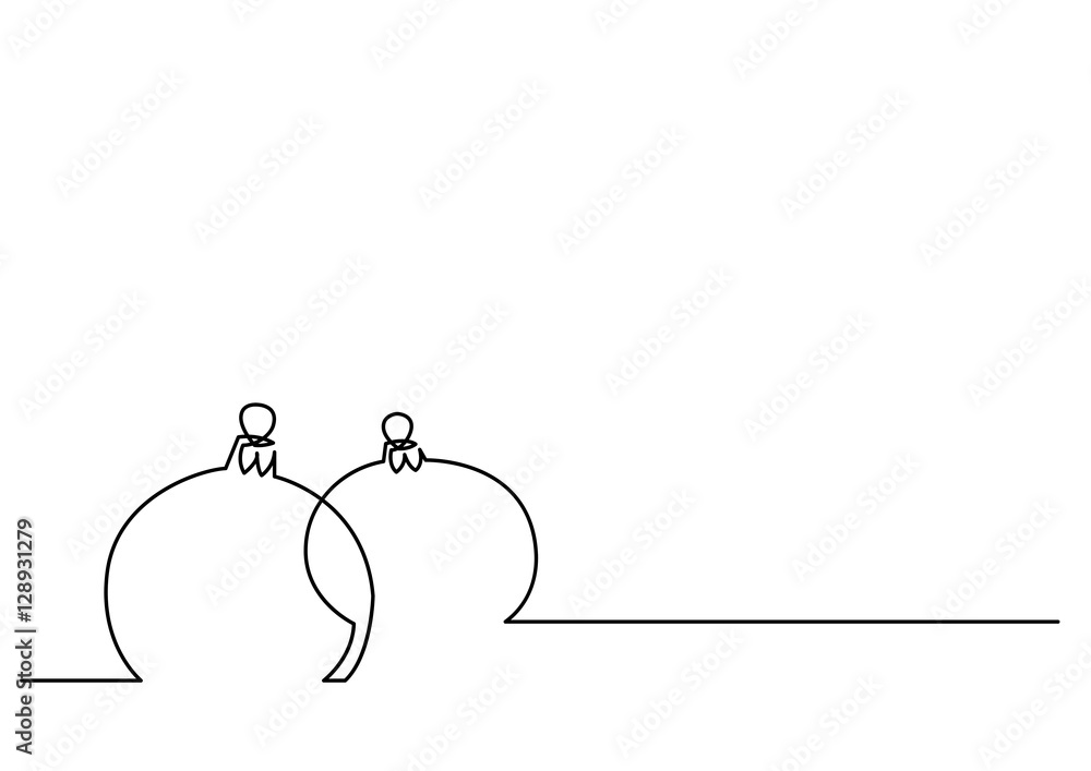 Poster continuous line drawing of continuous line drawing of christmas