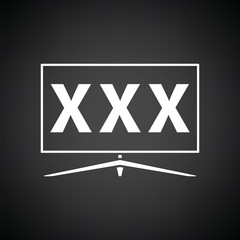 TV screen with adult content icon