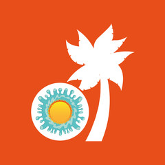 palm summer vacation sun splashes label vector illustration eps 10