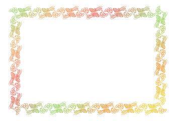 Beautiful  floral frame with gradient fill.