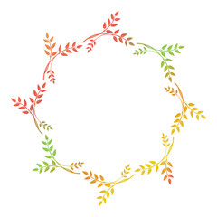 Beautiful round floral frame with gradient fill. 