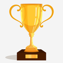 Gold trophy cup. vector