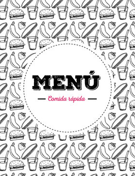 Menu Comida R&aacute;pida Blanco