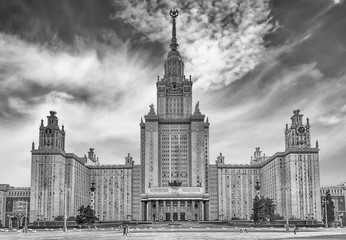Obraz premium Lomonosov State University building in Moscow, Russia