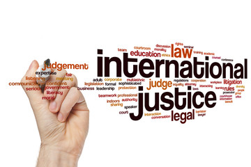 International justice word cloud concept