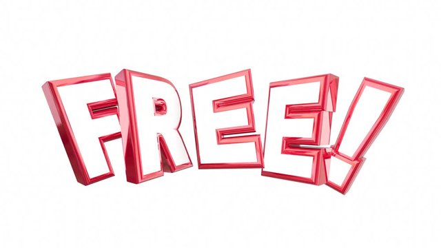 Free No Cost Complimentary Bonus Word 3d Animation