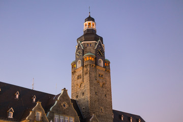 townhall remscheid germany in the evening