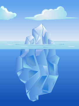 Iceberg on the blue ocean vector image