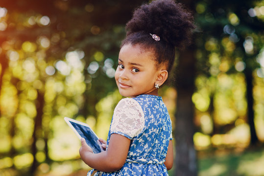 little girl on a walk