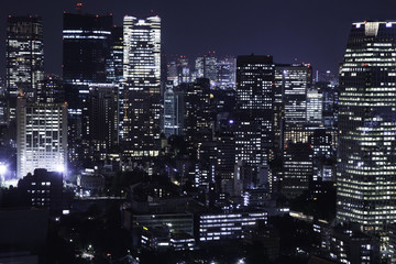 Fototapeta na wymiar 東京ビル街の夜景