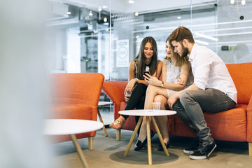 Young people using their cell phones