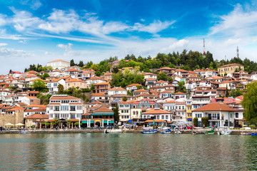 Fototapeta na wymiar Ohrid city and lake Ohrid, Macedonia