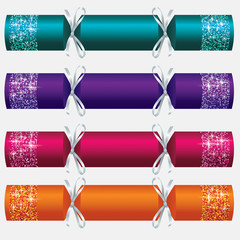 Glitter Christmas crackers in vector format.