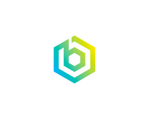 Hexagon Letter B Initial Logo Design Template