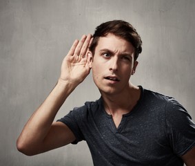 listening man.