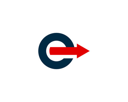 Letter Initial E Arrow Logo Design Template