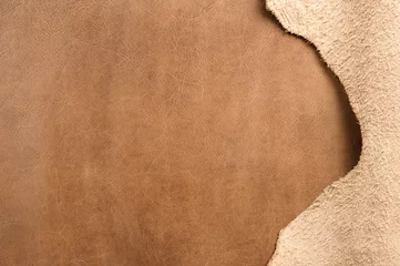 Deurstickers brown leather texture © NorGal
