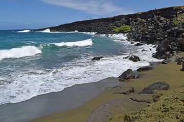 Papakolea green sand beach, Big Island, Hawaii