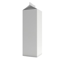 Milk or juice box. Retail package mockup. 3d render illustration isolated on white.
