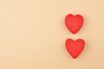 Heart on cardboard background