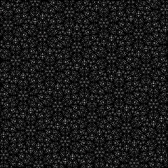 Background with luminous openwork snowflakes on black. Vector illustration.