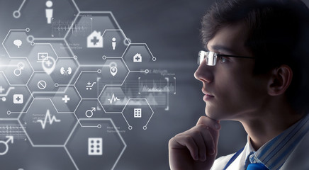 Modern medical technologies concept . Mixed media