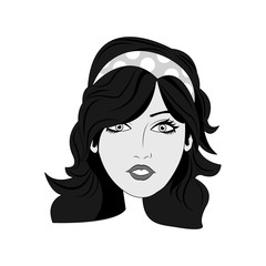 Woman comic face icon vector illustration graphic design