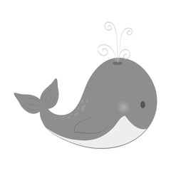 whale cute cartoon vector illustration icon graphic design