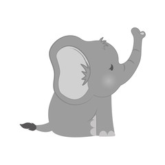 Baby elephant cartoon icon vector illustration graphic design