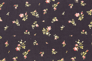 Colorful Cotton fabric in vintage roses pattern for background o