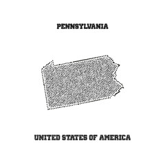 Label with map of pennsylvania.