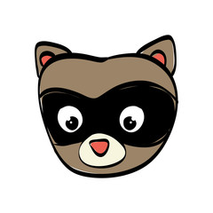 cute raccoon cartoon icon vector illustration graphic design
