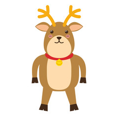 Reindeer xmas cartoon icon vector illustration graphic design